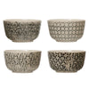 Hand Stamped Stoneware Bowl W/ Embossed Pattern