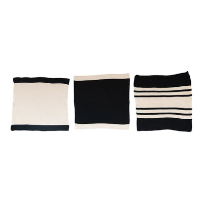 Cotton Knit Striped Dish Cloths, Set of 3 in Bag