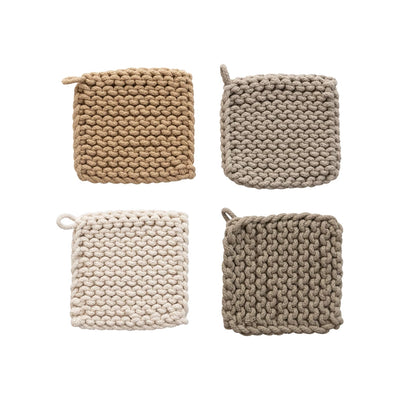 Crochet Pot Holders, 4 Colors