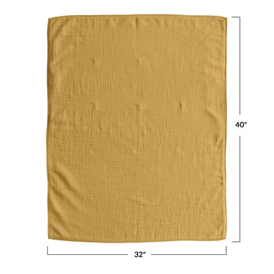 Cotton Double Cloth Baby Blanket with Trim in Bag