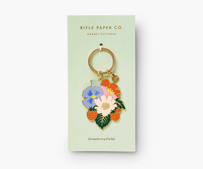 Rifle Paper Co Strawberry Fields Enamel Keychain