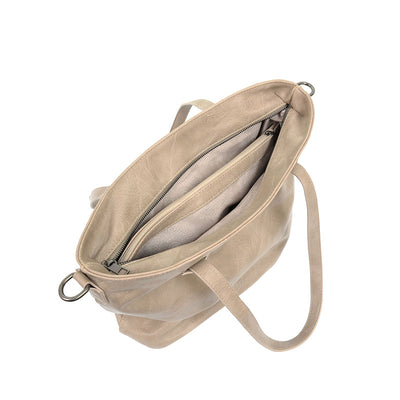 Joy Susan Terri Traveler Zip Tote Handbag - Flax