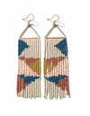 PEACOCK TRIANGLES ON TRIANGLE EARRING